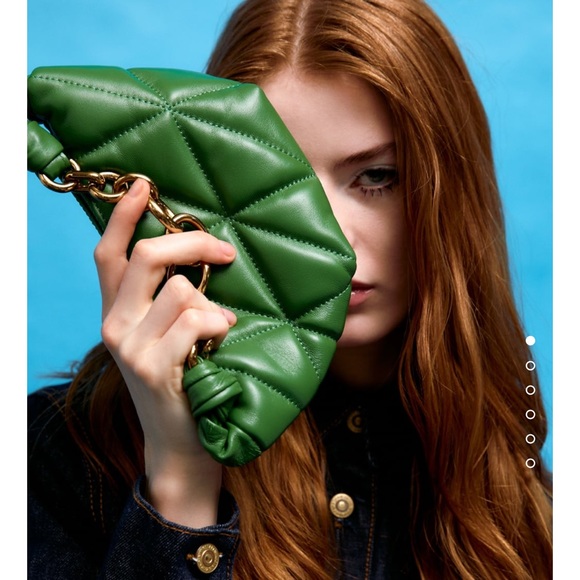 ZARA QUITTED LEATHER MINI BAG - Picture 1 of 6